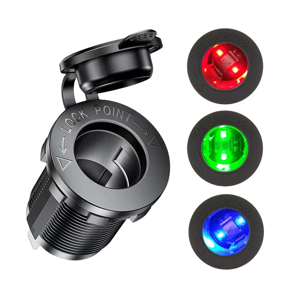 12V Waterproof Car Charger Cigarette Lighter Socket Auto Boat Motorcycle Tractor Power Outlet Receptacle Car Accessories car charger,car phone charger