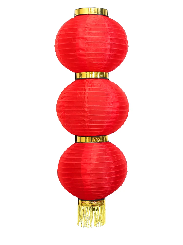 

Red Lantern Opening Advertising Folding Mid-Autumn Festival National Day Decoration Outdoor Printing Long round Baifu Small Bell