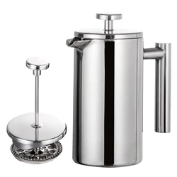 Premium Stainless Steel Insulated French Press Coffee Maker - Handcrafted with Double-Walled Design (350ml)