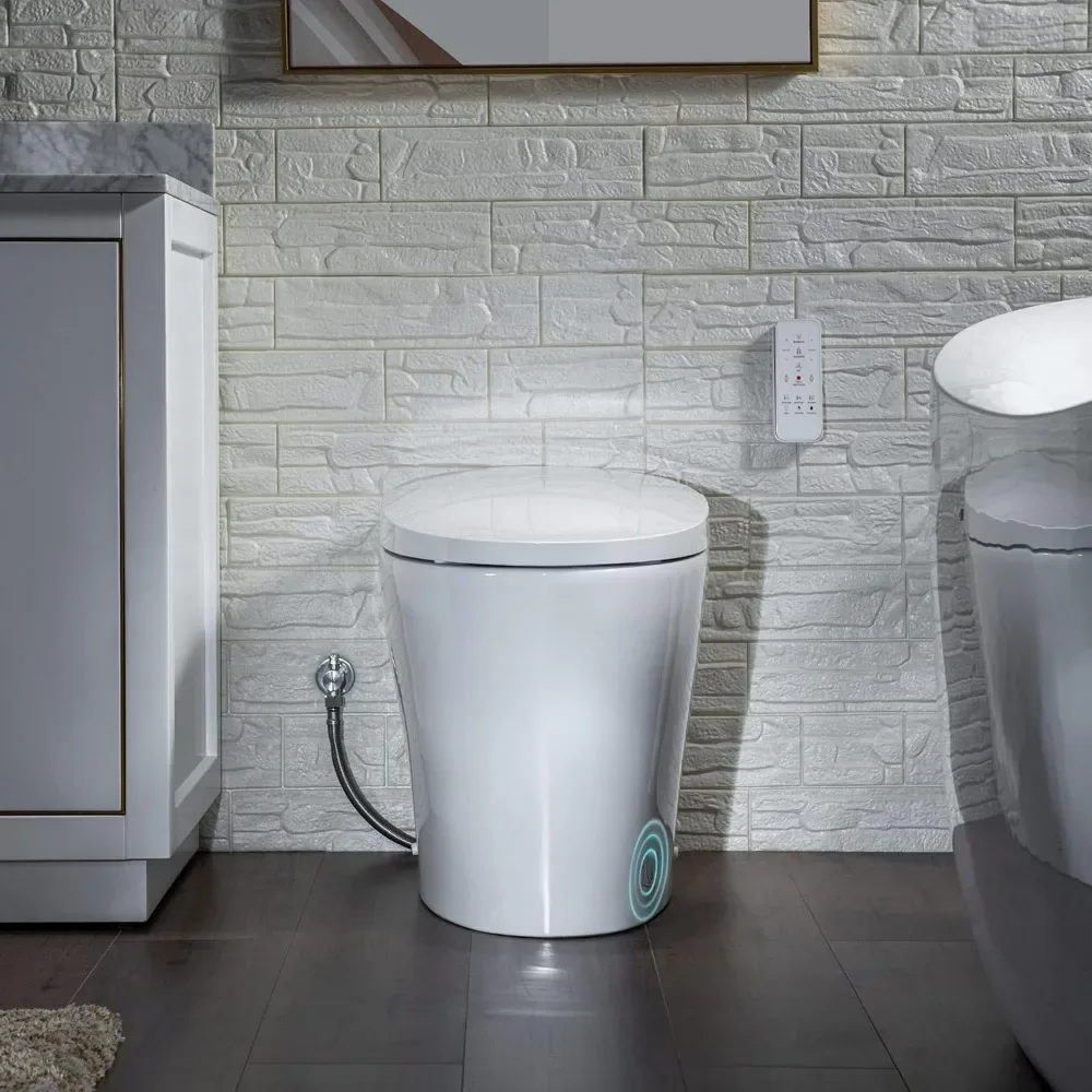 Smart Bidet Toilet, Foot Sensor Operation and Heated Seat with Integrated Multi Function Remote Control, Toilet Smart 2