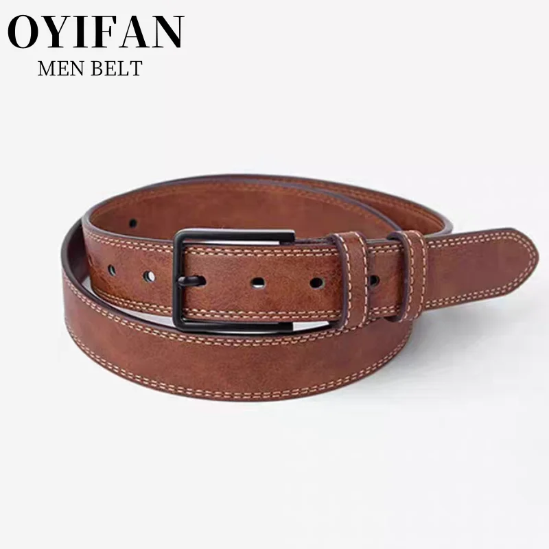 Mens Belt Men's Trendy Casual Belt Coboy Style Pin Buckle