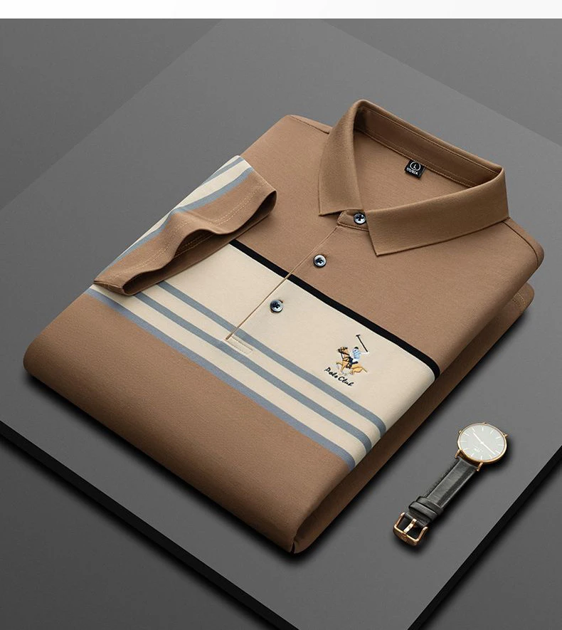 Luxury Embroidery Men's Polo Shirt Summer Thin Breathable 95%Cotton Hip-Hop Harajuku Black Lapel Short-Sleeved Tops Male M-4XL 11 S3f3170e119a84792a894b2c97ff64b75d