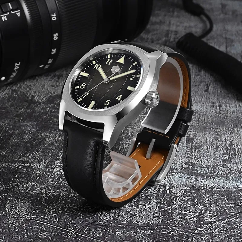 

San Martin Top Brand Original Sport Mens Watch Luxury Men Automatic Mechanical Wrist watch Sapphire Grid Pattern Dial 10Bar