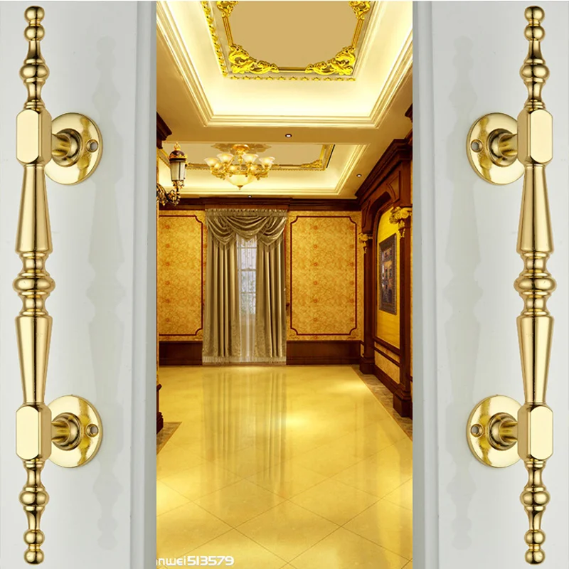 Europeu de ouro de madeira maciça porta deslizante guarda-roupa maçaneta da porta do armário puxadores de gaveta design de ferragens