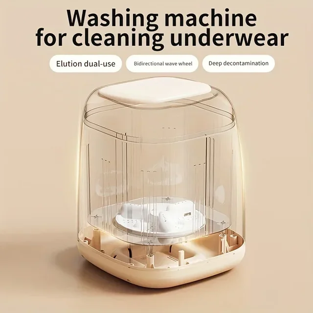 Mini Washing Machine,Portable Electric Laundry Machine with Dual-Use Elution,Silent Operation for Travel & Small Household Items 6