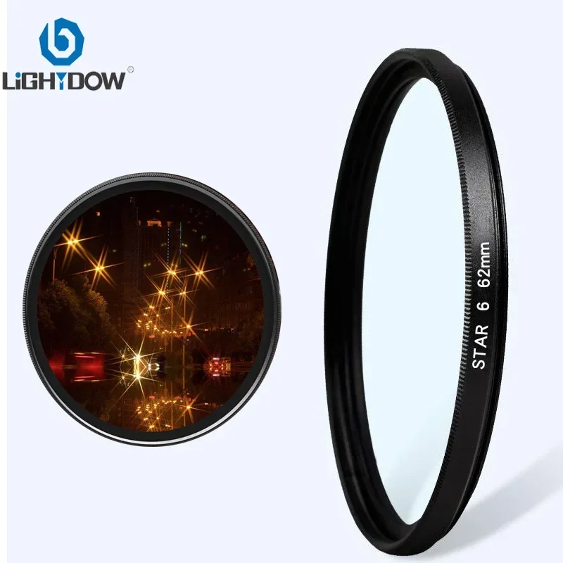 Star Filter 6 Line Camera Lens Filter 49mm 52mm 55 58 62mm 67mm 72mm 77mm 82mm L