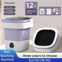Mini Machine à laver pliante 12l, seau pour chaussettes, sous-vêtements, culottes, nettoyage, Portable, petite Machine à laver domestique de voyage 2