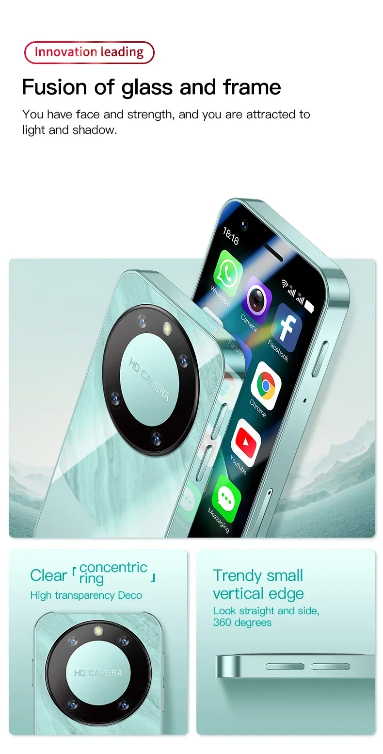 Teléfono Inteligente Mini FUFFI F8 Pro, Teléfono Android con Face ID, Portátil, Mini Celular de 8.1 Pulgadas HD, 16 GB de ROM, Batería de 2000 mAh