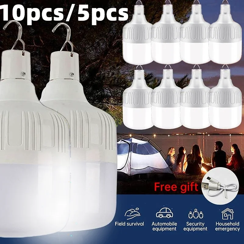 1-10pcs USB Rechargeable LED Emergency Lights Portable Lanterns Emergency Lamp Bulb Battery Lantern BBQ Camping Light camping light portable lanterns camping lamp camping lantern emergency lights