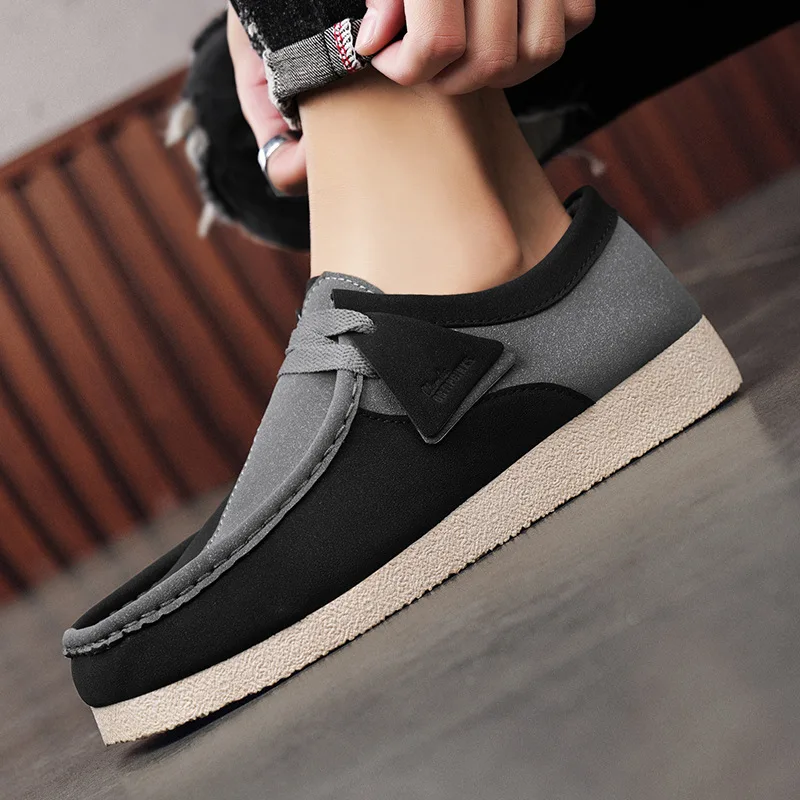 Retro Khaki Suede Loafers Man Comfortable Slip-on Casual Shoes For Men Fashion Lightweight Men's Designer Shoes chaussure hommes 5