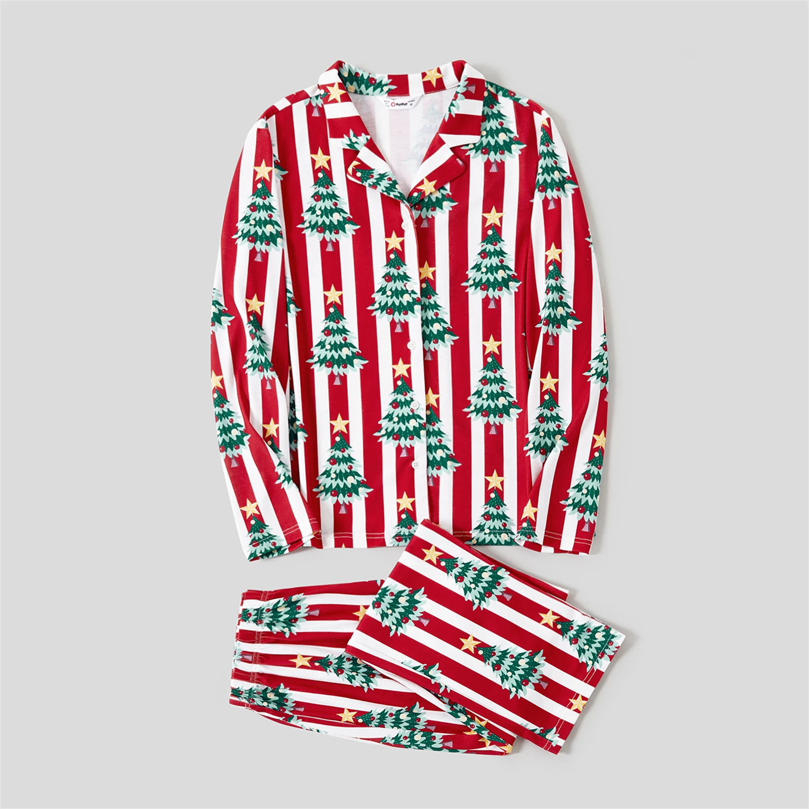 thumbnail image 5 of Conjuntos de pijamas de manga larga con estampado de árboles de Navidad a juego para toda la familia PatPat (resistentes al fuego), 5 of 5