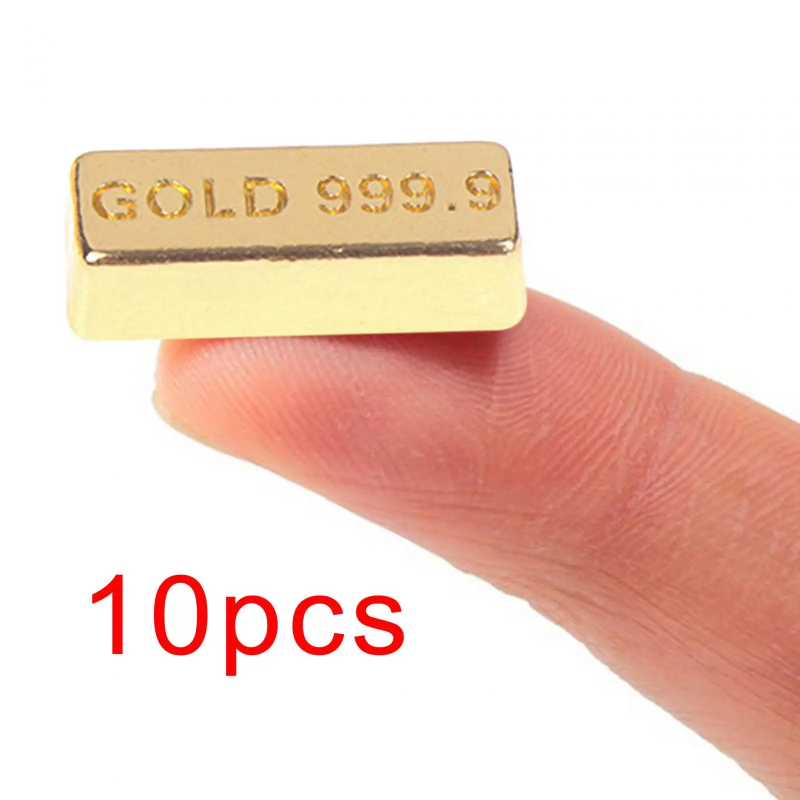 

10x 1/12 Mini Golden Brick Miniature Alloy Gold Bar Decorative Brick Pretend Play for Layout Sand Table DIY Scenery