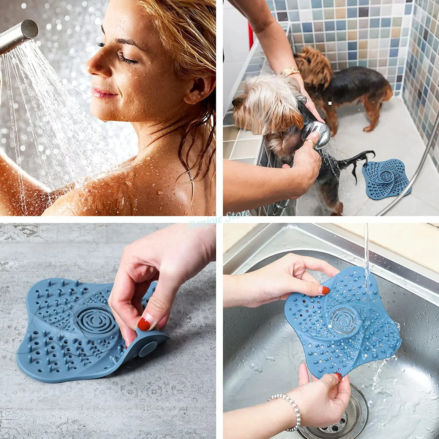 Drain Hair Catcher Silicone Shower Drain Cover Hair Catcher for Bath Sink  Bathtub Shower Filter Drain Cover Drain Hair Catcher