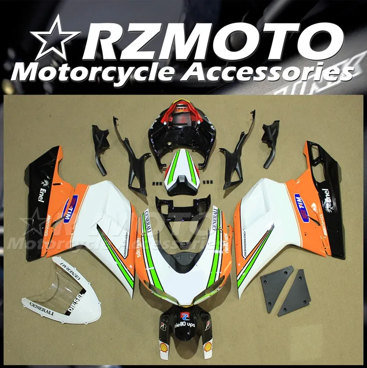 

Новая модель, обтекатели, подходят для Ducati 848 1098 1198 Evo 2007 2008 2009 2010 2011 2012 2013 2014, кузов оранжевого цвета на заказ
