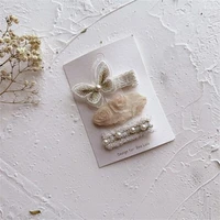 J15U Bowknot Headdress for Daily Wearing Party Embroidered Lace Headwear for Girl Infant Barrettes Hairpin Hair Accessories