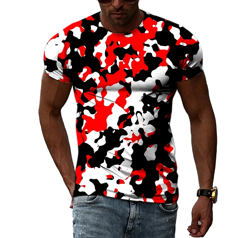 2022-Red-Camo-Tshirt-Men-Women-Camouflage-3D-Print-T-Shirt-Short-Sleeve ...