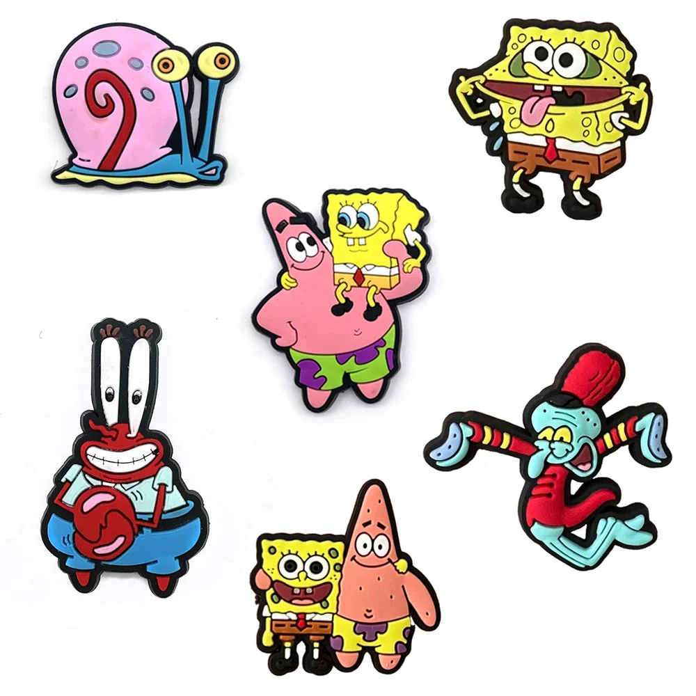 Shoe Charms Cute SpongeBob Shoes Charms for Clogs Sandals Decorations Shoes DIY Designs Accessories Decoration Kids Gifts
