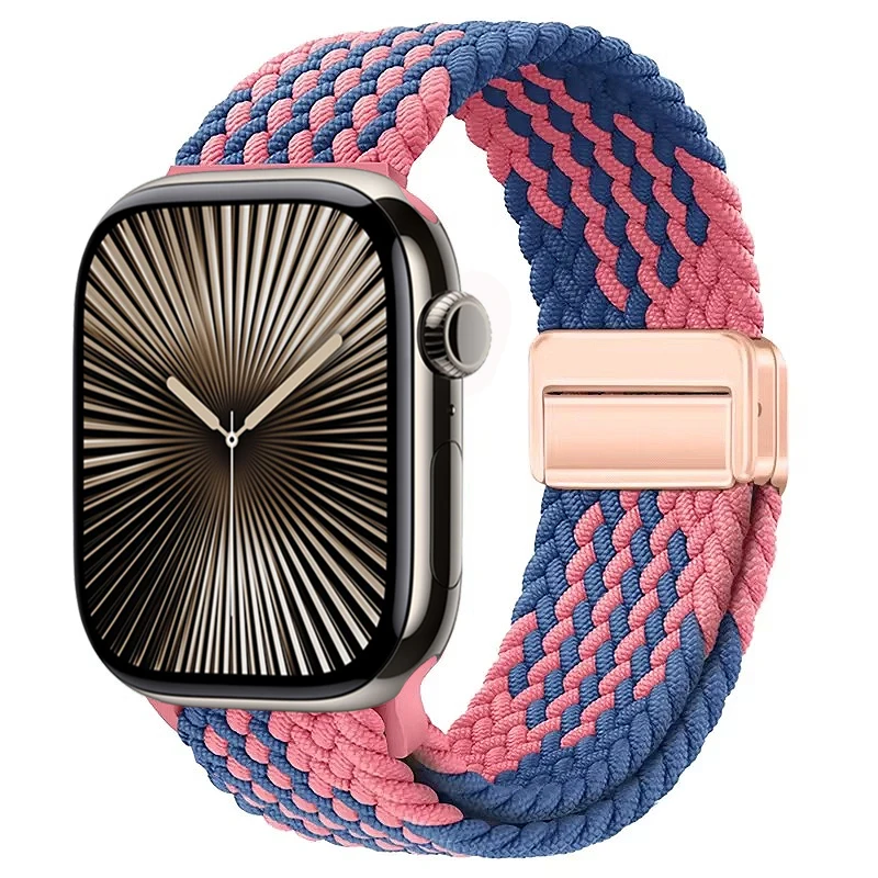 Nylon Braided Magnetic Loop Strap with Metal Accents
