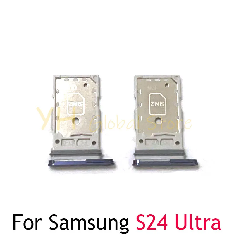 For Samsung Galaxy S24 Plus Ultra S24+ Sim Card Slot Tray Holder Sim Card Reader Socket Repair Parts