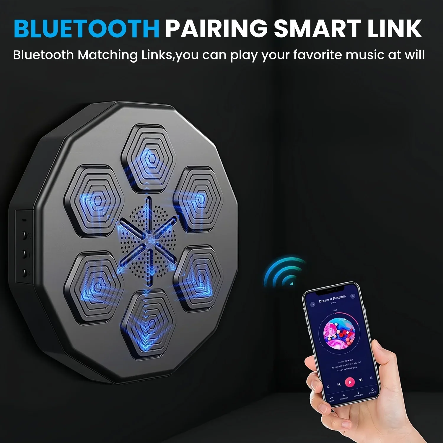 Smart Music Boxing Machine Wall Target LED Lighted Sandbag Relaxing Reaction Training Target For Boxing Sports Agility Reaction