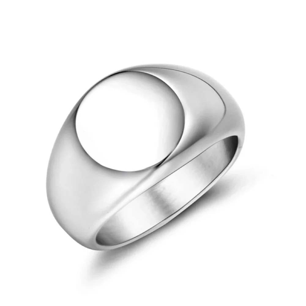 18K Gold Plated Stainless Steel Smooth Ring - Unisex Jewelry