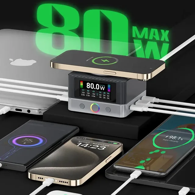 تستر RELIFE Q7 (بقوة 80W) – 6 مخارج مع شاشة ألوان HD 3