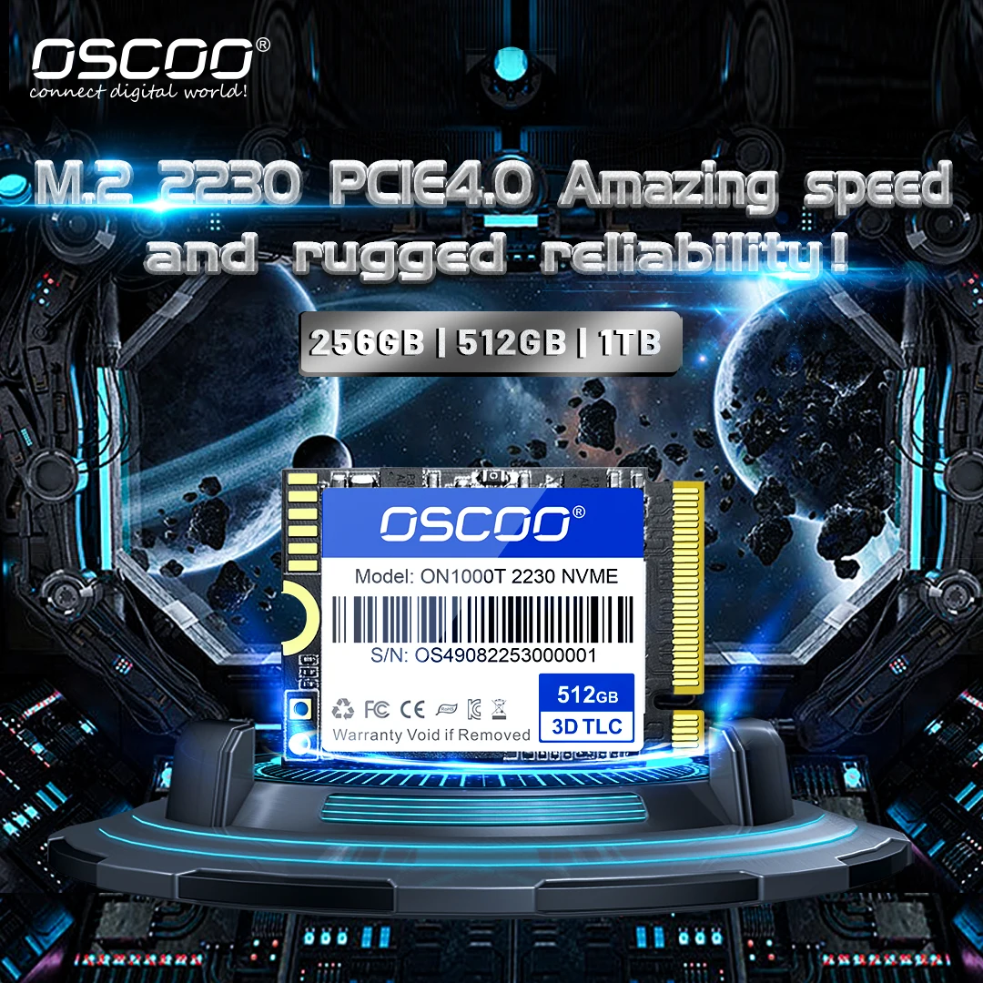 

OSCOO 1TB 512GB M.2 SSD 2230 NVMe PCIe Gen 4x4 SSD for Microsoft Surface ProX Surface Laptop 3 Steam Deck