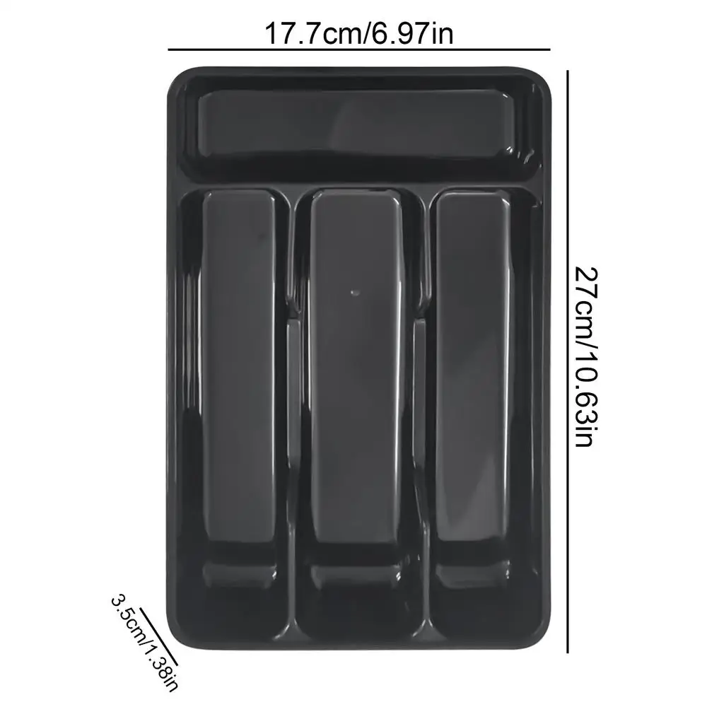 Sleek Silverware Organizer: 4-Compartment Flatware Holder for Kitchen and Countertop Storage
