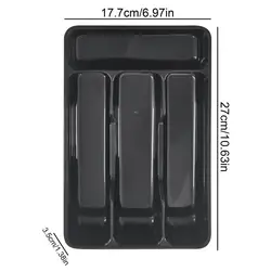 Sleek Silverware Organizer: 4 - Compartment Flatware Holder for Kitchen and Countertop Storage (Black)
