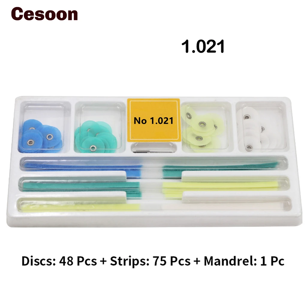 

Cesoon 1 Box Dental Polishing Kit Russia 1.021 Polish Stem Disc Strip Mandrel Composites Resin Filling Dentistry Clinic Material