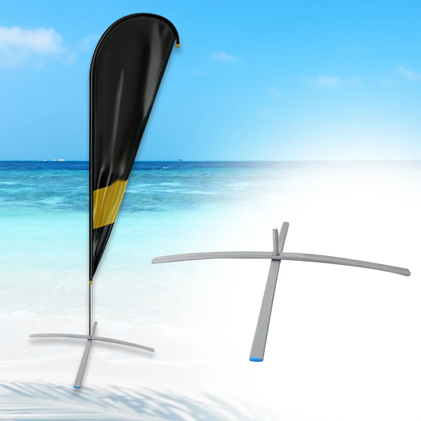Beach Flag Pole Base, Feather Flag Base Stand, Base Holder Cross