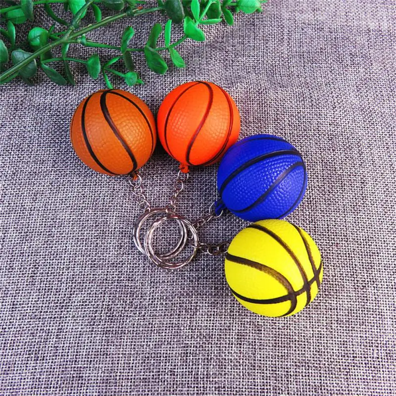 MiniBasketballKeychainColorfulBallPendantSportsFansSouvenir
