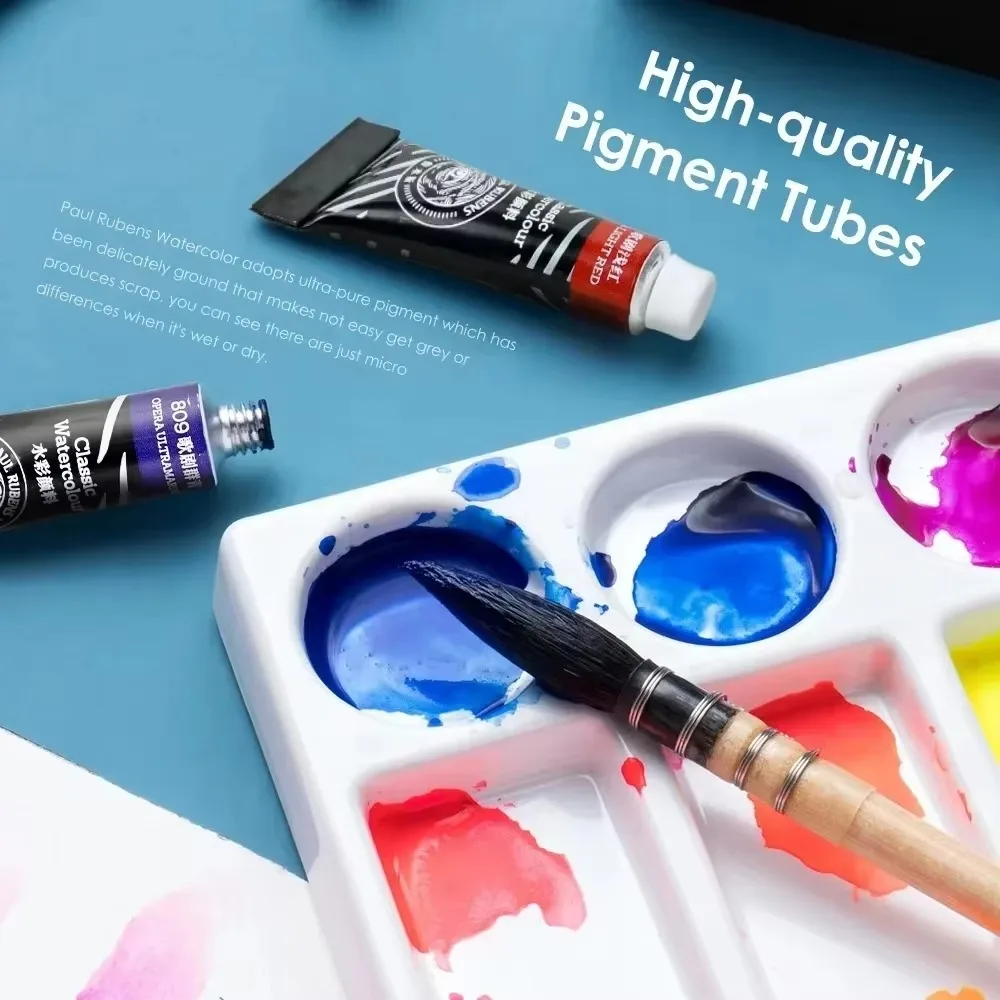Paul Rubens Professional Watercolors Paint 14 Colors X 5ml Tube High Color Non-toxic Watercolor Set Art and Drawing Supplies