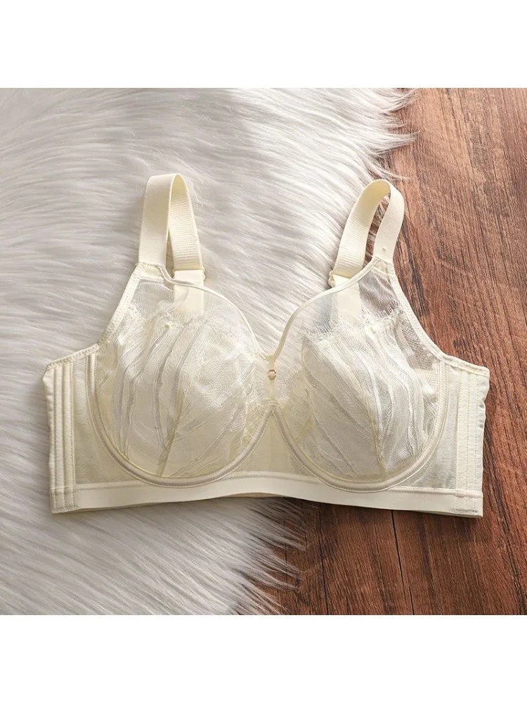 YUQI Soutien-gorge push-up sans fil pour grand buste, bralette en dentelle réglable et confortable, empêche l'affaissement et améliore la forme, conception sans couture