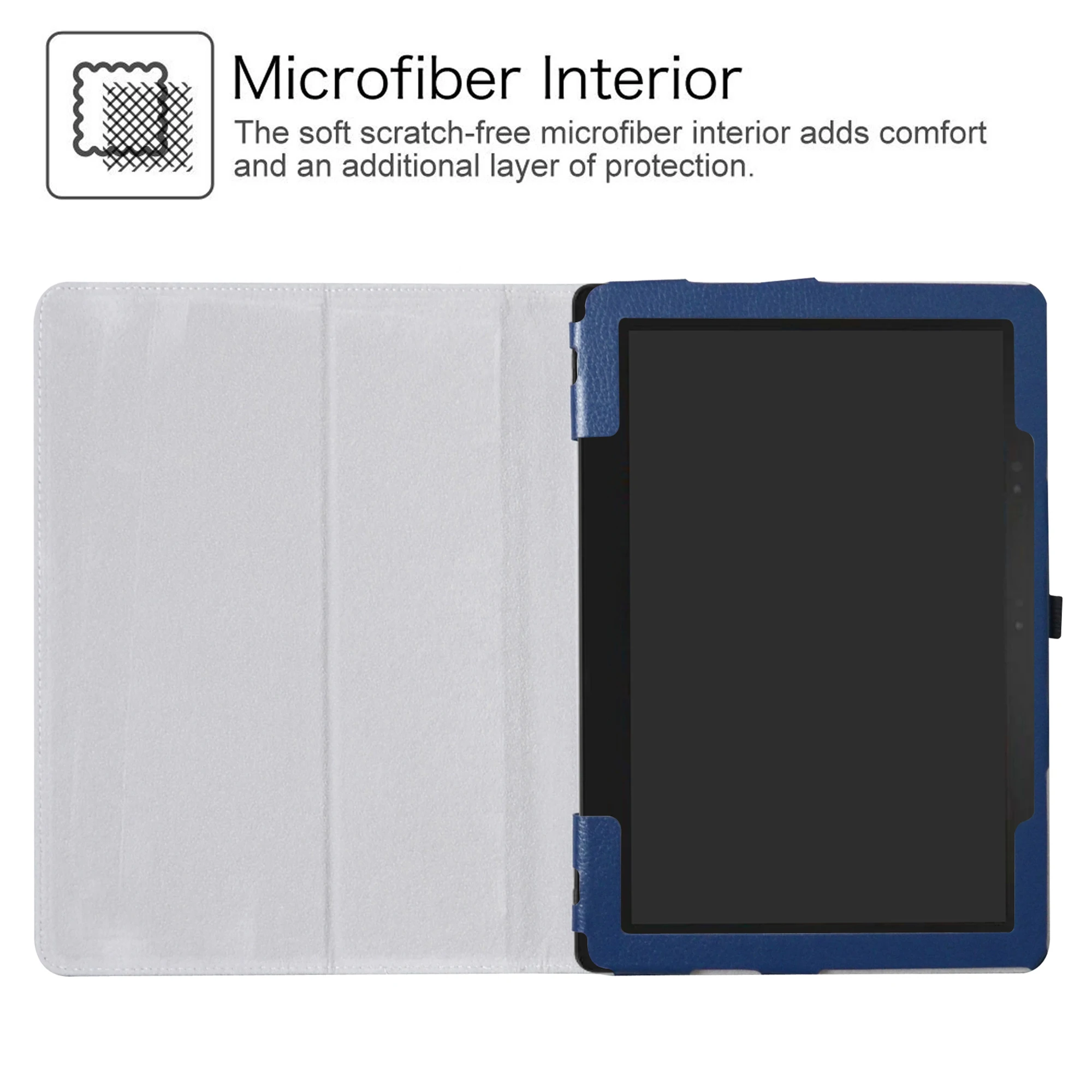 Estojo para Dell Latitude 5285 12.3 Tablet Dobrável Suporte Capa de Couro do Plutônio com Fechamento Elástico - Imagem 2