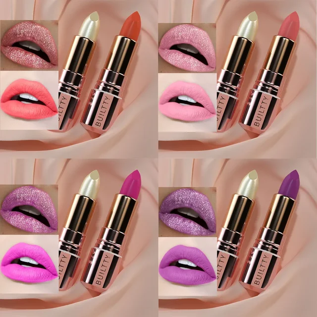 Matte Lipstick 5 Colors Nude Red Moisturizer Smooth Lipstick Long Lasting Waterproof Lipstick Matte & Pearl Finish Makeup Gift 2