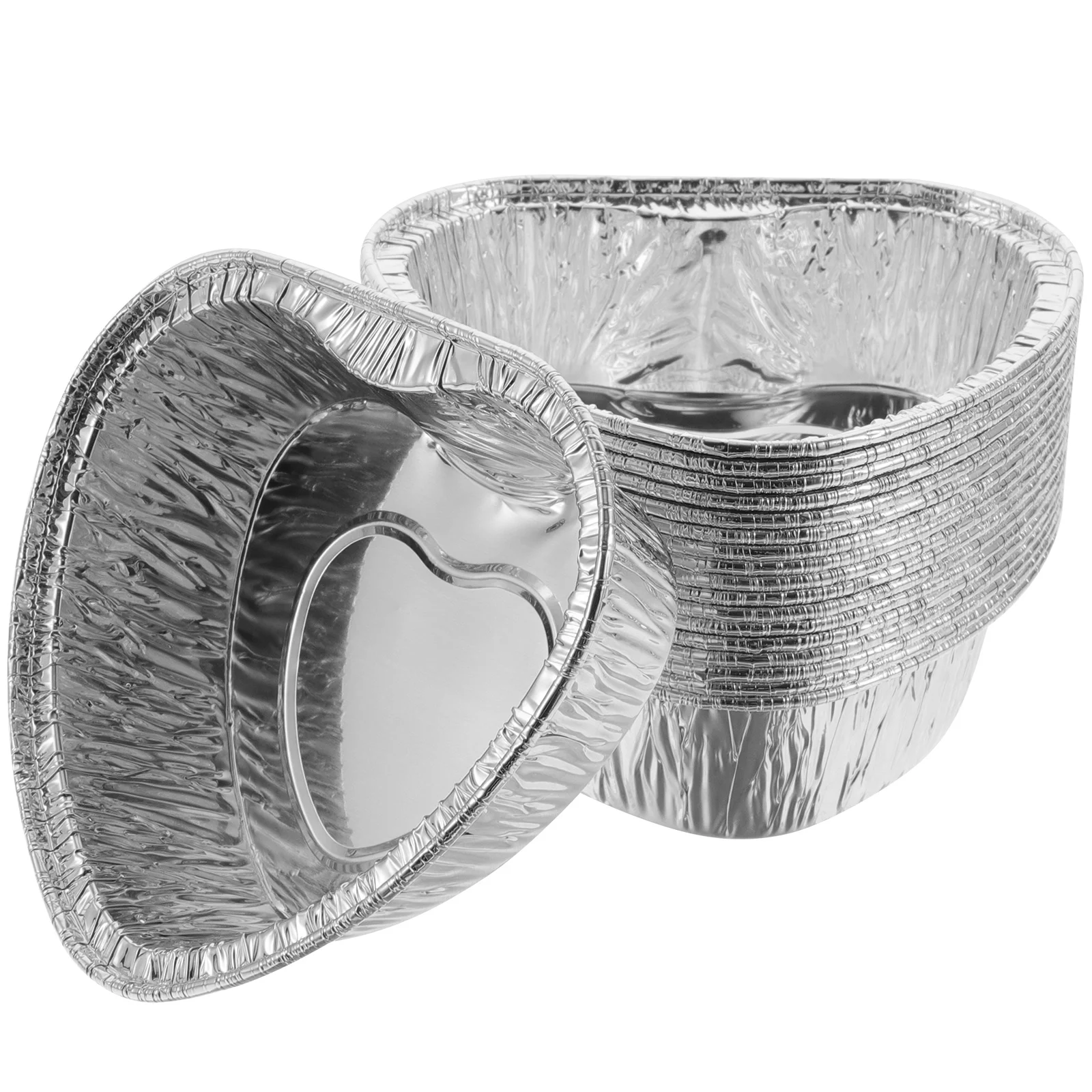 

Mini Aluminum Foil Cake Pan Heart Shaped Foil Cupcake Cups Disposable Aluminum Dessert Baking Cups Pans Wedding Party Supplies