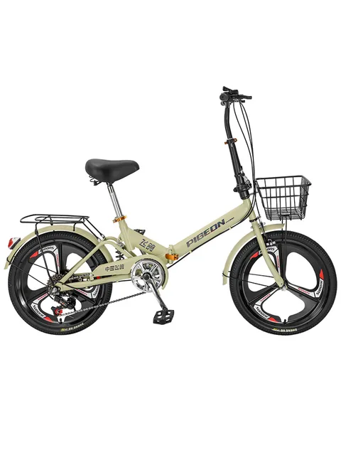 접이식 자전거: 가변 또는 싱글 스피드, 뒷좌석 및 바구니 포함 접이식 자전거: 가변 또는 싱글 스피드, 뒷좌석 및 바구니 포함