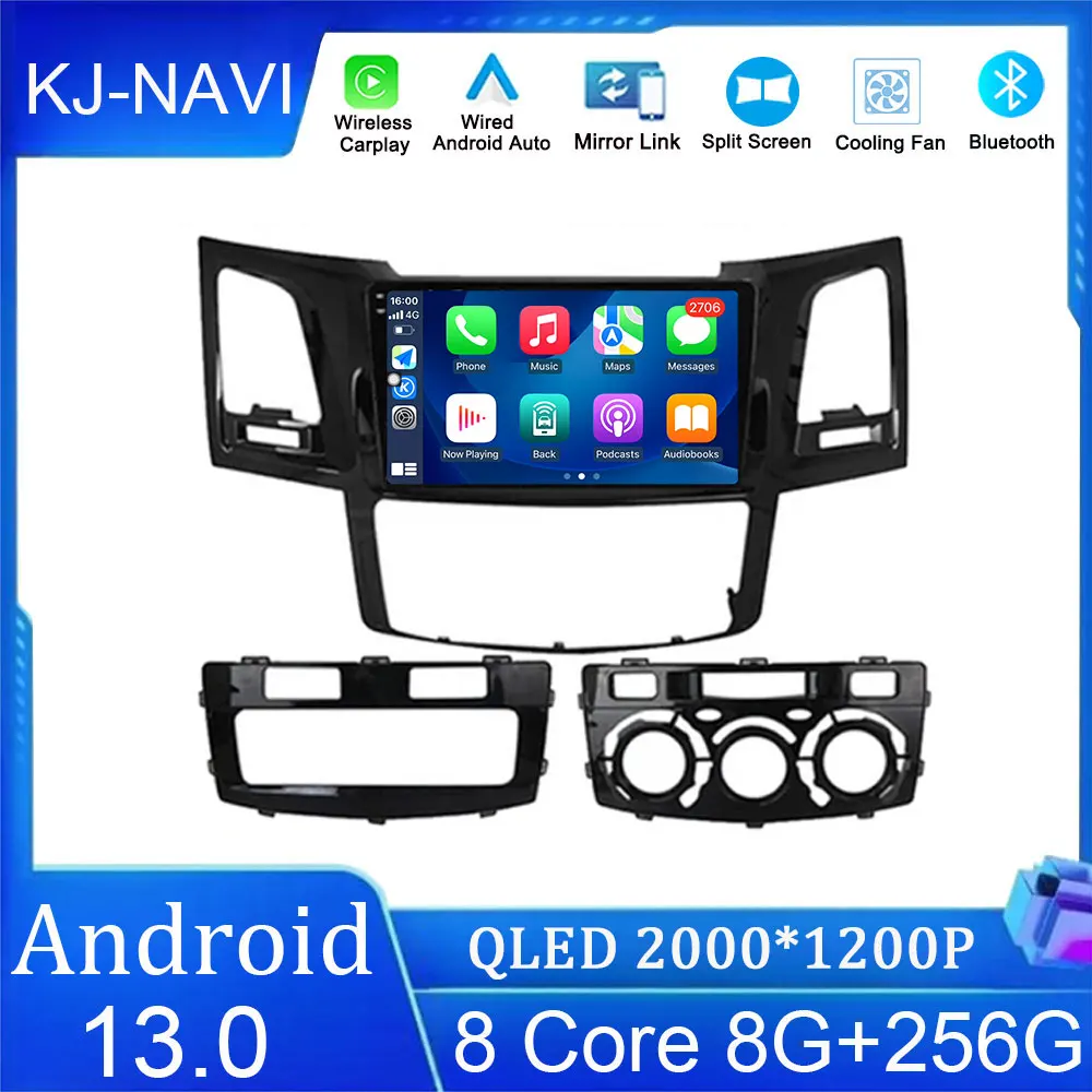 

Автомобильный экран Android 13 для Toyota Fortuner Hilux MT 2007 - 2015 4G мультимедийный автомобильный видеопроигрыватель GPS WIFI
