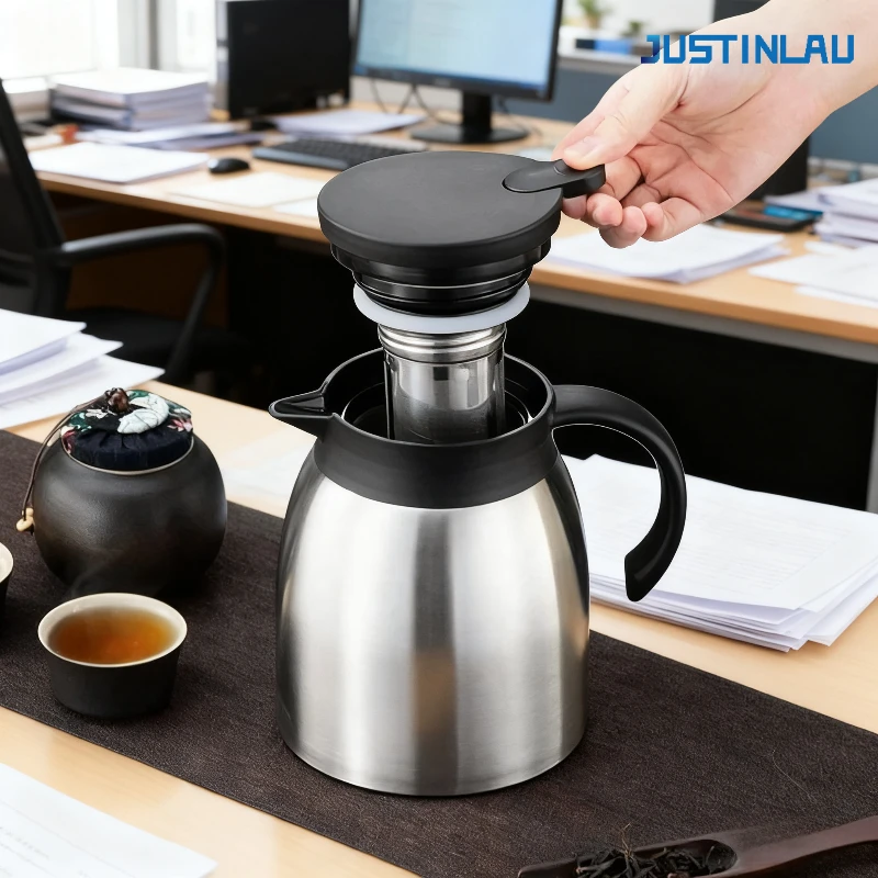 JUSTINLAU 1200 مللي إبريق شاي معزول 304 إبريق شاي...