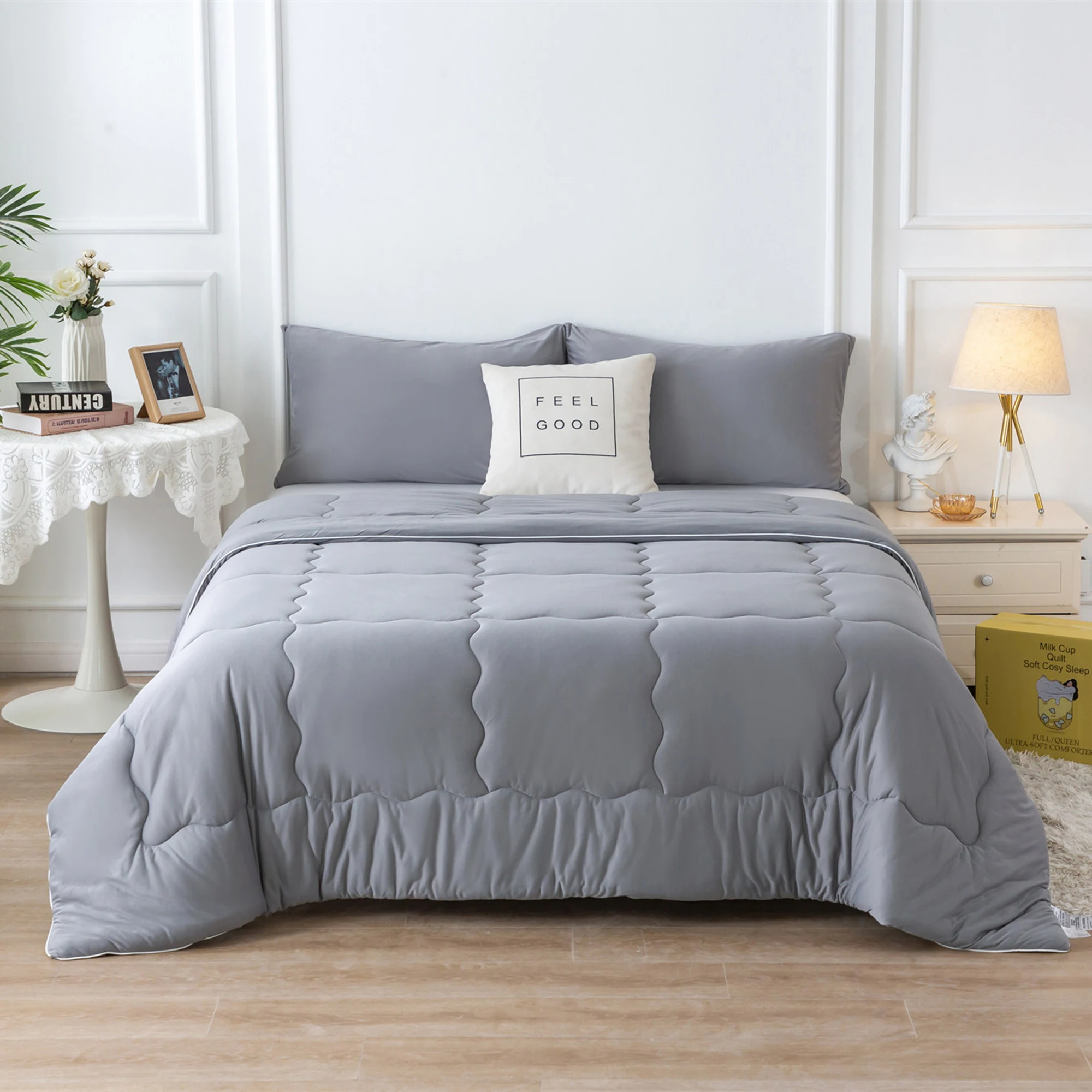 

Темно-серое легкое трикотажное хлопковое постельное белье comfory stes, 68 дюймов * 92 дюйма/172*234 см, подходящее для вашей двухспальной/двухспальной кровати размера XL