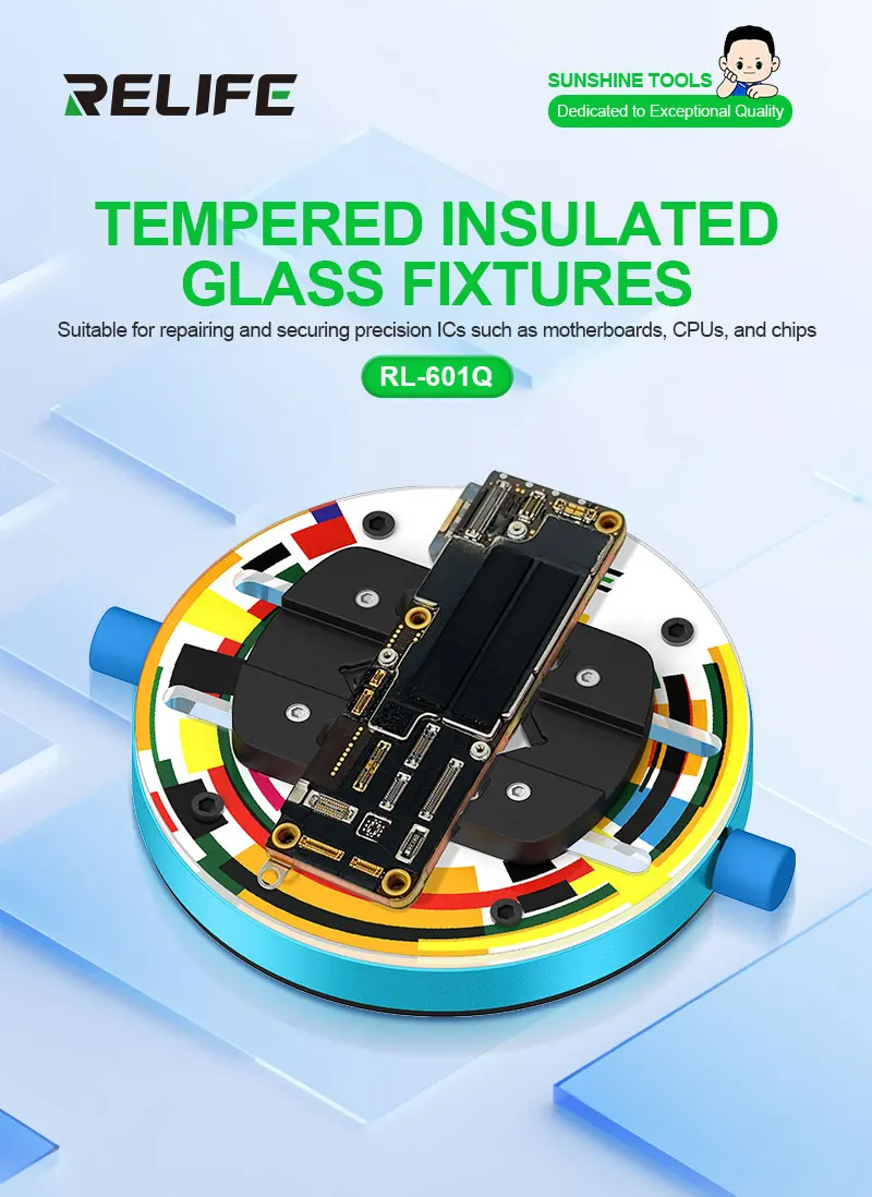 RELIFE RL-601Q gehärtete wärmeisolierende Glasklemme für Handy-Motherboard, CPU-Chip, IC, Reparatur-Befestigungshaltwerkzeug – Detail 1