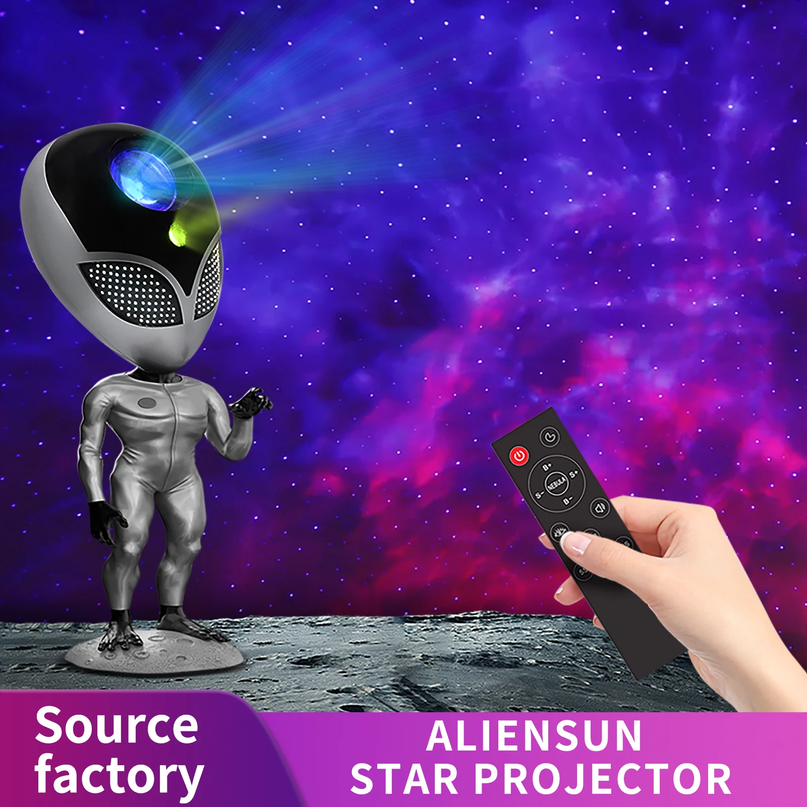 

Alien Starry Sky Lights Voice Interaction Starry Sky Projector Lights Bedroom Ornaments Gifts Astronauts Full Stars Night Lights