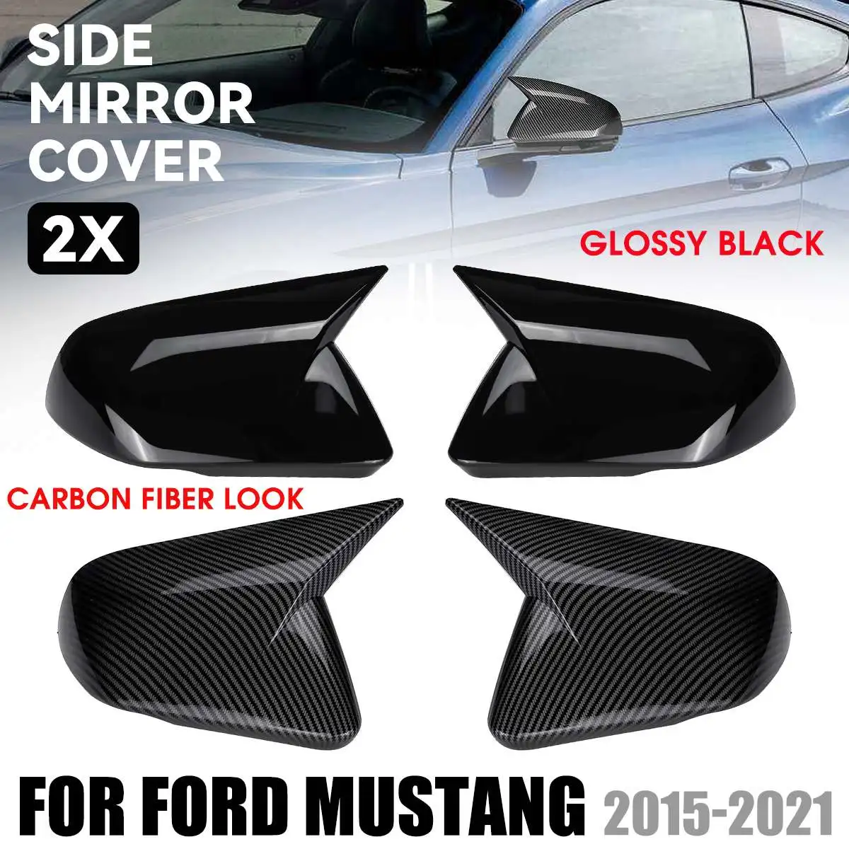 

Крышка для бокового зеркала заднего вида для Ford Mustang 2015-2021 2017-2021, крышка для зеркала заднего вида