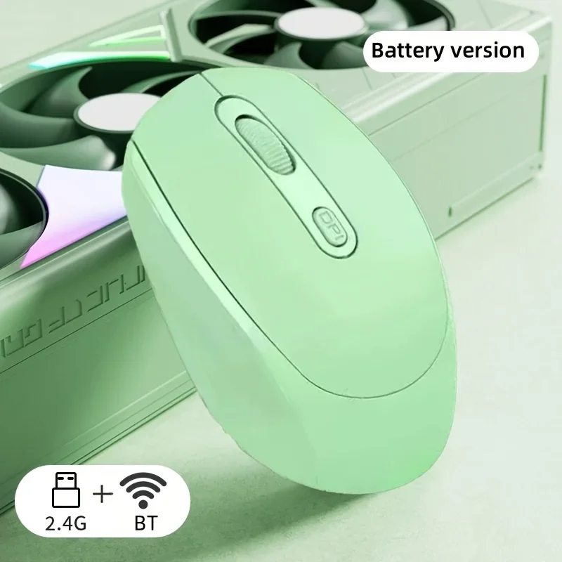 עכבר אלחוטי דו מצבי, עכבר אופטי ארגונומי 2.4G+BT, עכבר USB 2.4G למחשב נייד, טאבלט, מחשב Macbook