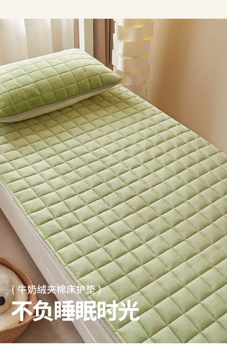 Description Picture 4 of itemWinter Velvet Mattress Toppers Home Textile Double Bedspread BedSheet Bed Cover Thin Folding Tatami Mat Mattress Protector Cover