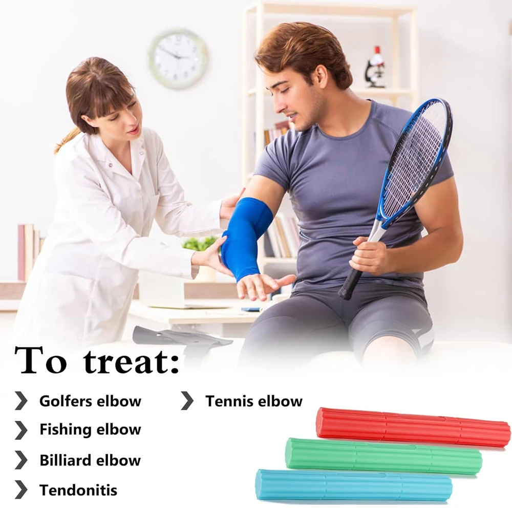 Hand Strengthener Forearm Exerciser Wrist Exerciser Hand Exerciser Flex Therapy Bar Strengthener Tennis Elbow Physical Therapy Bar Resistance Bar for Tendonitis Wrist Forearms Pain Relief
