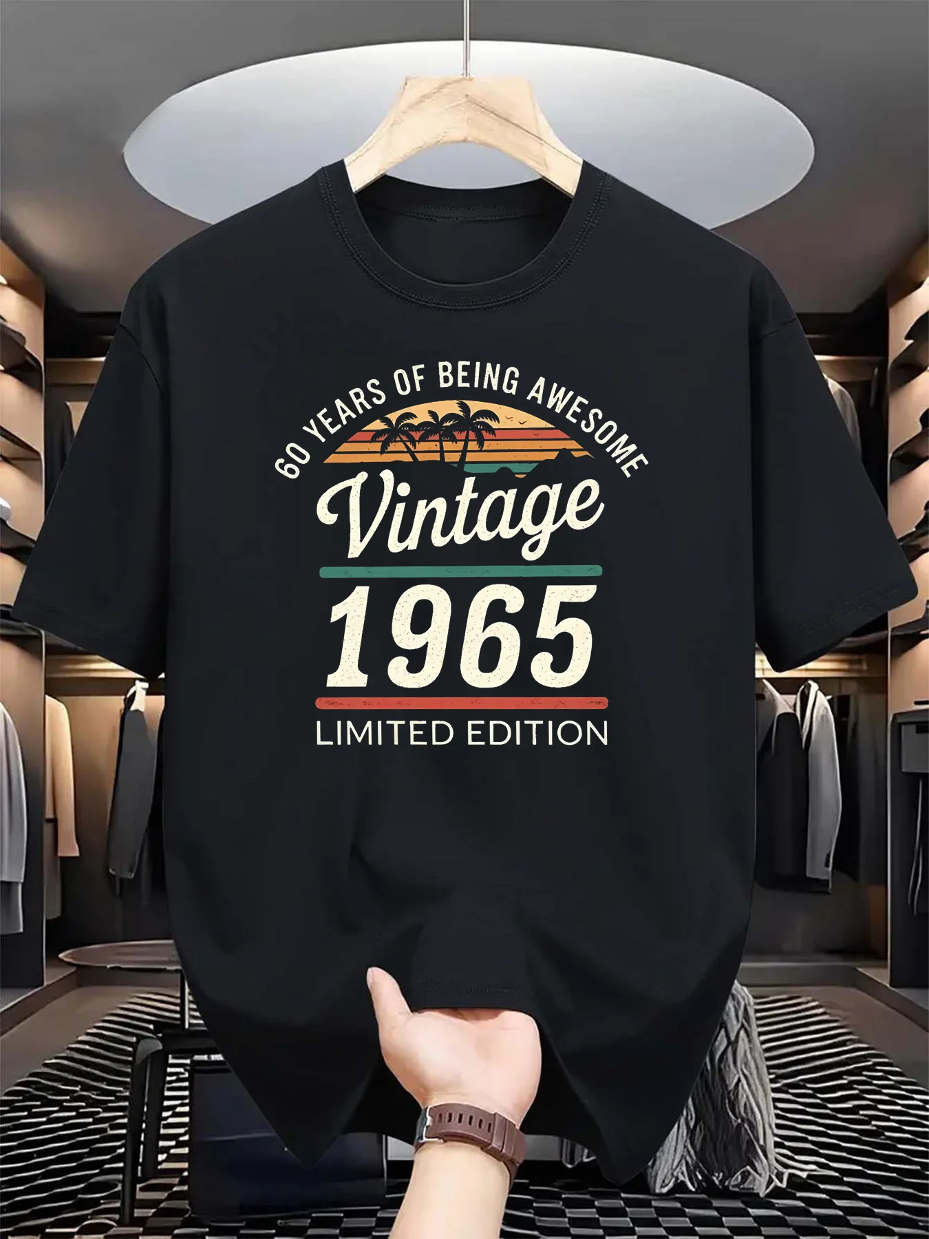 الرجال الصيف 100% القطن المألوف عادية فضفاض 60 سنة...