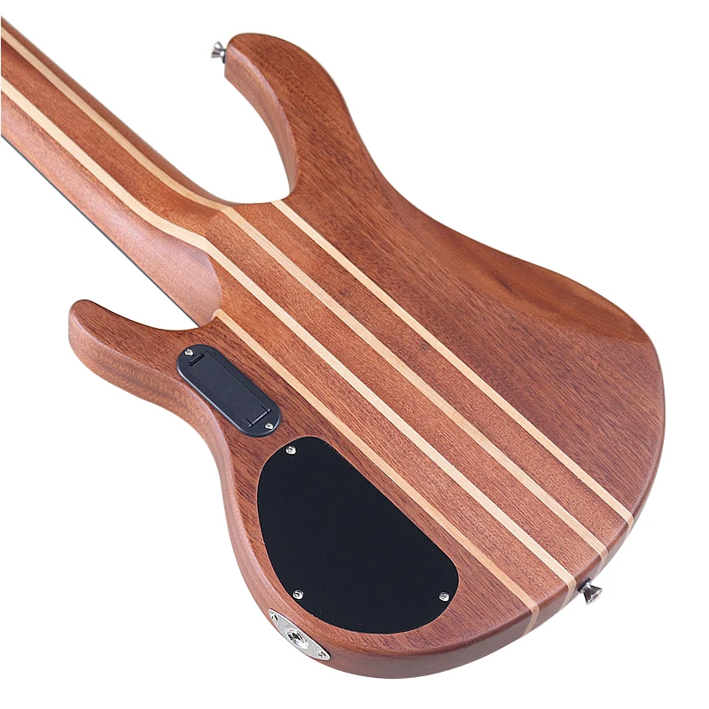 Electric bass guitar Fretless 6 String Electric Bass Guitar 5 String Active Solid Saplele Wood Body 43 Inch Bass Guitar High Grade