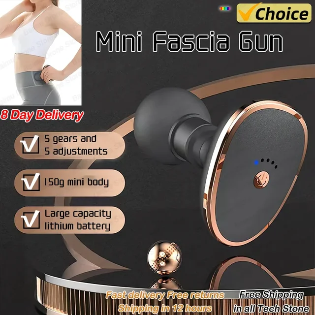 5Pcs Mini Massage Gun Portable Electric Back and Neck Massager Deep Tissue Vibration Massager Fitness for Muscle Relaxation